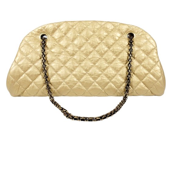 Chanel Gold Leather Just Mademoiselle Bowling Bag - Picture 3 of 11
